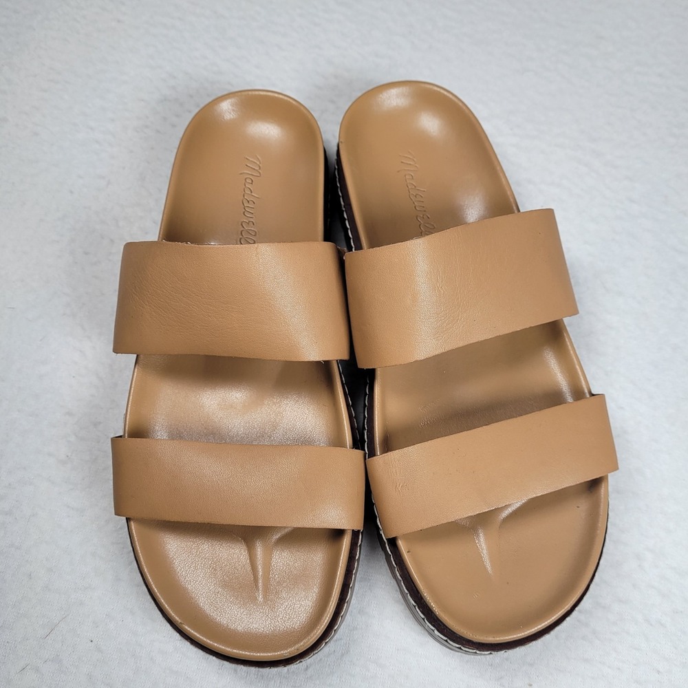 Madewell Charley Double-Strap Slide Sandals Desert Camel Brown Women's Size 7